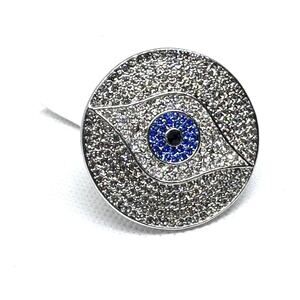 SPRING STREET LARGE EVIL EYE PROTECT COCKTAIL STATEMENT RING ADJUSTABLE SIZE 6-8